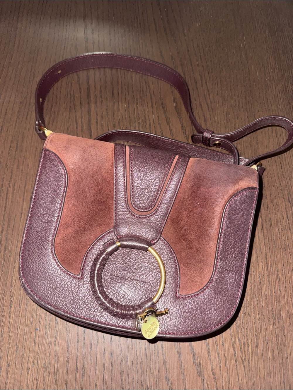 Chloe Purple Suede and Leather Crossbody Bag